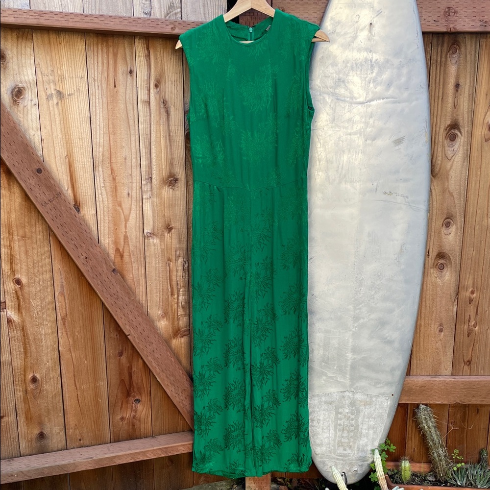Asos green floral jumpsuit